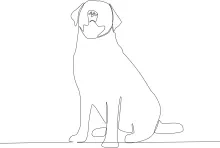"Minimalist One Line Sitting Dog: A Simple Way to Sketch Animal Posture"