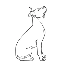 "Minimalist One Line Dog Illustration: An Accessible Drawing Exercise for Pet Lovers"