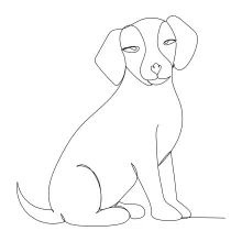 "Minimalist Dog Sketch: Using Continuous Line Art for an Effortless Canine Outline"