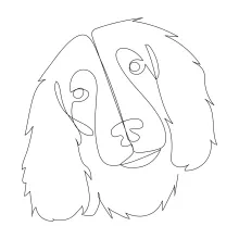 "Continuous One-Line Dog Drawing: Simplified Canine Form for Easy Artistic Exploration"