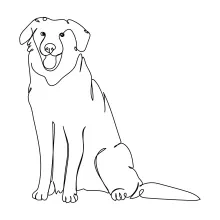 "One-Line Dog Sketch: A Minimalist Approach to Capturing Joyful Pet Gestures"
