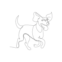 One-Line Dog Sketch: Practice Art with an Easy and Fun Animal Subject