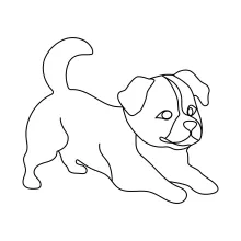 "One-Line Dog Art: A Simplified Approach to Capturing Playful Pet Energy"