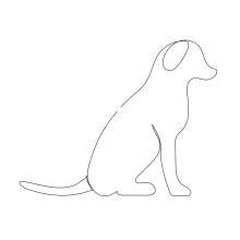 "Minimalist Dog Illustration: A One-Line Study of Loyal and Recognizable Companion Forms"