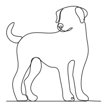 "One-Line Dog Sketch: A Minimalist Approach to Capturing Pet Expressions and Movement"