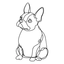 "Minimalist Dog Drawing: A One-Line Study of Fun and Recognizable Pet Shapes"