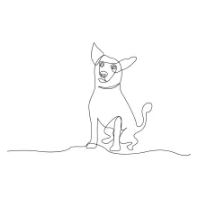 One Line Dog Drawing for Daily Practice: Easy and Fun Art for All Ages