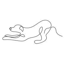 Easy One Line Drawing of a Dog: Start Drawing with Simple Animal Shapes
