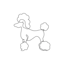 "Minimalist Puppy Sketch: Expressing Energy and Joy in One Line Art"