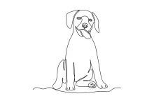 "Single Line Sitting Dog: A Beginner-Friendly Drawing Exercise for Animal Form"