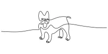 "One Line Standing Dog Illustration: Expressing Poise and Strength with Minimalist Art"