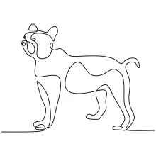 "One Line Standing Dog Illustration: Capturing Poise and Presence with Minimalist Art"