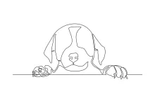 "Continuous Line Happy Dog Sketch: A Simple Art Exercise for Pet Lovers"