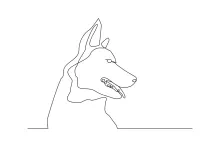 "Single Line Happy Pet Dog Portrait: A Simple Approach to Drawing Joy"