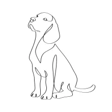 Dog Looking Up in One Line: Expressive and Gentle Drawing Practice