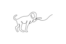 Jumping Playful Dog One Line Art – Great for Quick Sketch Practice