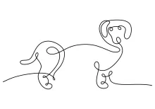 One Line Puppy Drawing: Practice Small Animal Shapes with Easy Art
