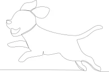"Continuous Line Playful Puppy Sketch: A Simple Way to Illustrate Movement"