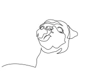 Friendly Dog Face in One Line: Simple Expressions in Art