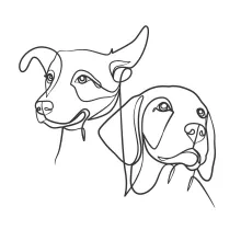 Dog Head in One Line Art: Practice Pet Faces with Easy Drawing Technique