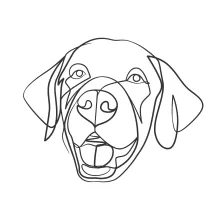 "Continuous Line Dog Portrait: Learn to Sketch Simple Pet Features Easily"