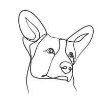 "Single Line Dog Head Illustration: A Quick and Simple Pet Sketching Practice"