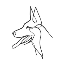 "Single Line Dog Head Art: A Quick Study of Pet Form in Minimalist Drawing"