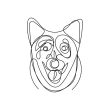 Line Drawing of Multiple Dogs: A Simple Pack in One Stroke