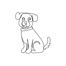 Simple Line Drawing of Dogs: Practice with Pet Poses