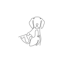 "One Line German Shorthaired Pointer Illustration: Expressing Agility and Power with Minimalist Art"
