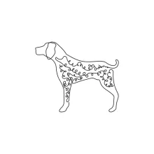 "Minimalist German Shorthaired Pointer Sketch: Expressing Motion and Strength with One Line Art"