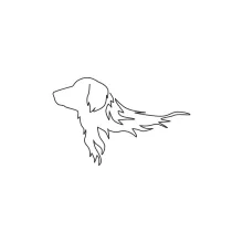 Golden Retriever One Line Drawing: Gentle Dog Art for Beginners