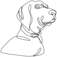 "One Line Labrador Looking Up Drawing: Capturing Curiosity and Loyalty with Minimalist Art"