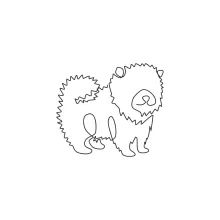 One Line Pomeranian: Fluffy Pet Drawing for Kids