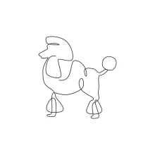 Poodle One Line Drawing: Elegant Dog for Stylish Sketch Practice