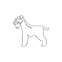 "One Line Miniature Schnauzer Sketch: Illustrating a Lively and Alert Companion with Minimalist Techniques"