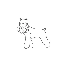"Minimalist Miniature Schnauzer Drawing: Expressing Energy and Personality with One Line Art"