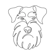 One-Line Schnauzer Drawing: Capture Facial Features in Simple Dog Art