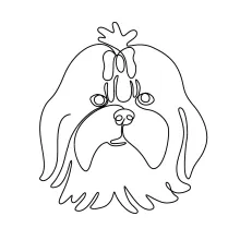 "Simple Line Drawing of a Shih Tzu: Capturing a Fluffy Companion’s Shape with Minimal Art"