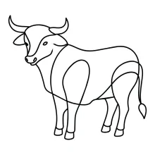 Draw a Bull in One Line: Simple Sketching for Bold Animal Forms