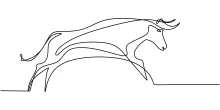 Easy One-Line Bull Drawing for Beginners to Learn Animal Shapes