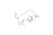Beginner Bull One-Line Drawing: Strength and Simplicity Combined