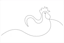 Draw a Chicken in One Line: Simple Bird Drawing for Quick Daily Practice