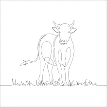 Beginner-Friendly Cow Drawing: Explore One-Line Art with Farm Animals