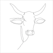 Simple One-Line Cow Drawing: Practice Animal Art with Minimal Detail