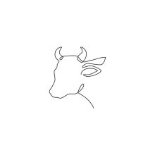 Learn to Draw a Cow with One Line: Simple Art for Practicing Animal Outlines