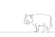 One-Line Cow Drawing for All Ages: Learn Proportions and Practice Animal Outlines