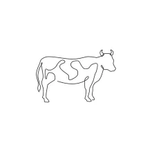 Simple Cow One-Line Drawing: Great for Practicing Proportions and Animal Design
