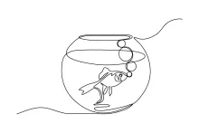Simple One-Line Fish Drawing: Underwater Animal Art for Easy Sketching