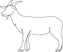 Simple One-Line Goat Drawing: Great for Learning Strong Animal Shapes